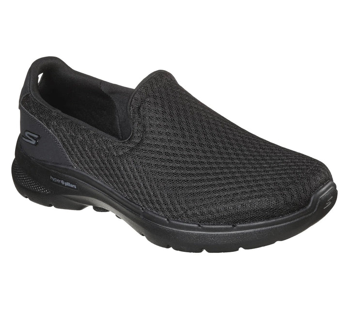 Skechers Mens Black Memory Foam Mesh Go Walk 6 Motley Comfort Slip On Trainers