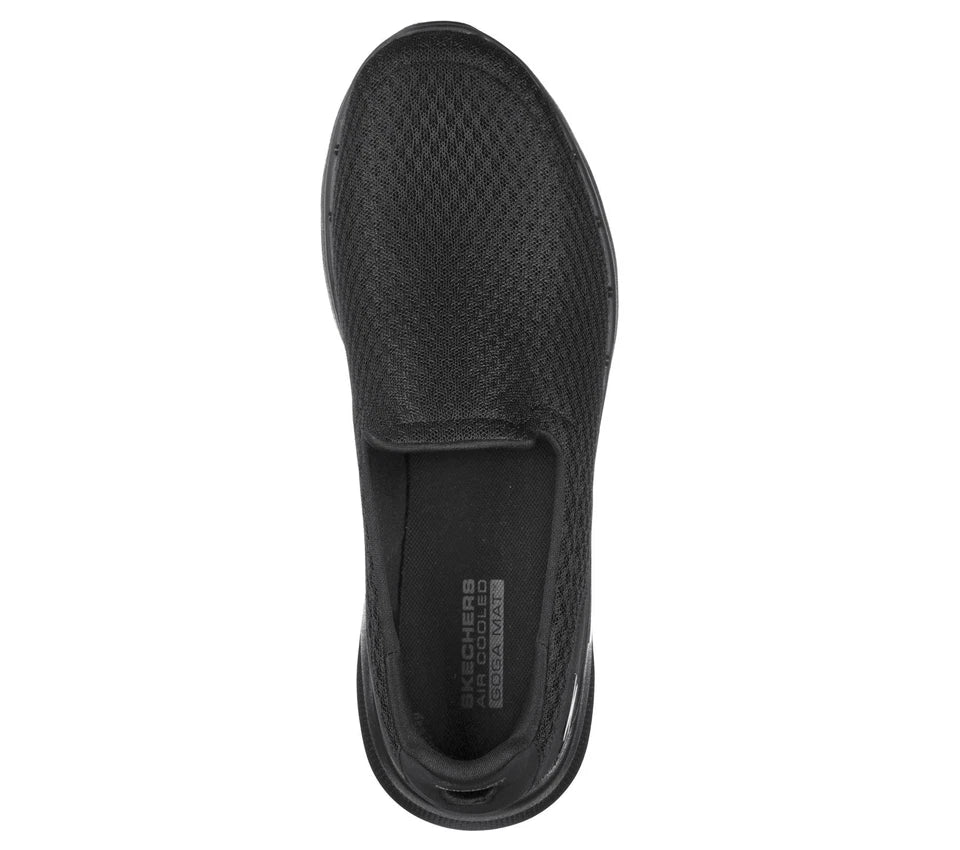 Skechers Mens Black Memory Foam Mesh Go Walk 6 Motley Comfort Slip On Trainers