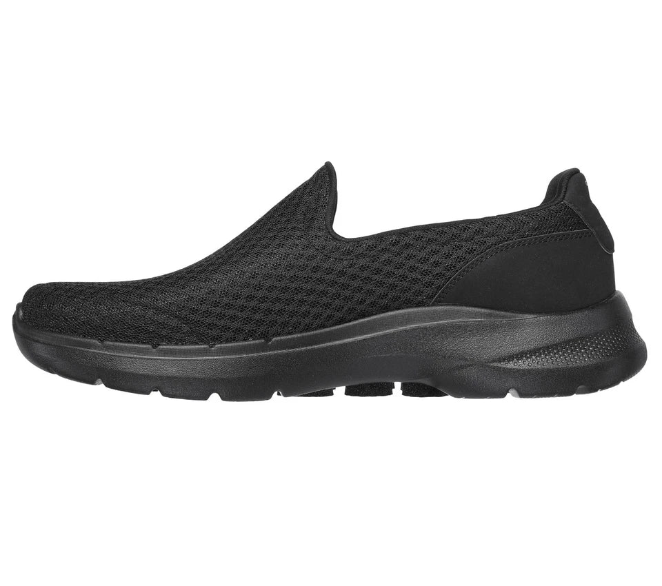 Skechers Mens Black Memory Foam Mesh Go Walk 6 Motley Comfort Slip On Trainers