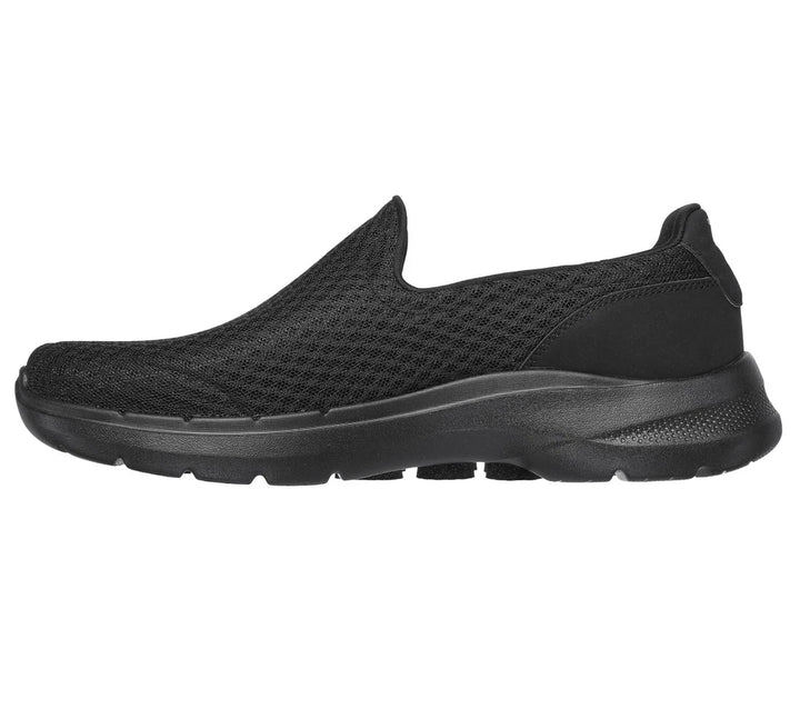 Skechers Mens Black Memory Foam Mesh Go Walk 6 Motley Comfort Slip On Trainers