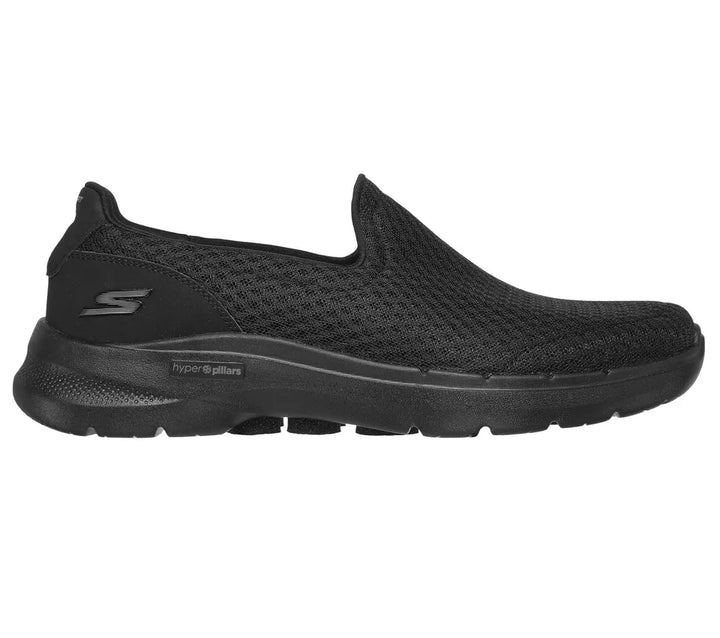 Skechers Mens Black Memory Foam Mesh Go Walk 6 Motley Comfort Slip On Trainers