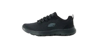Skechers Flex Appeal New Path Ladies Lightweight Lace Up Wide Fit Trainers With Memory Foam Black