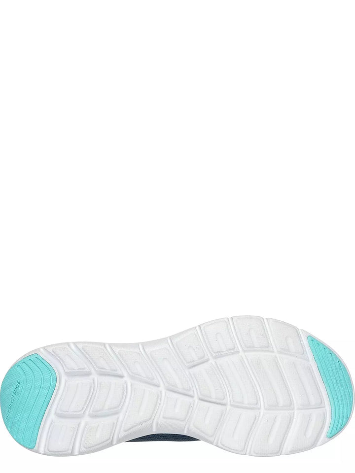 Skechers Flex Appeal New Path Ladies Lightweight Lace Up Wide Fit Trainers With Memory Foam Navy