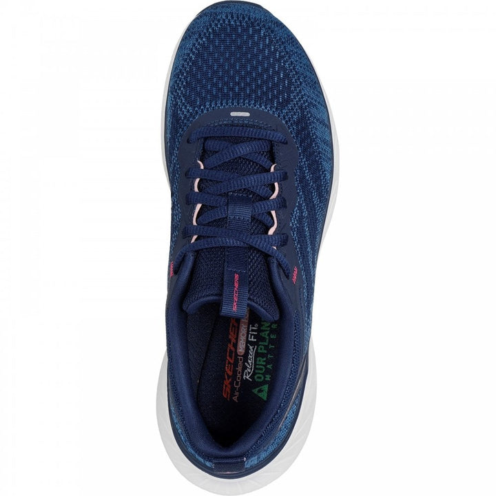 Skechers Edge Ride Power Flow Ladies Relaxed Fit Machine Washable Lace Up Trainers With Memory Foam