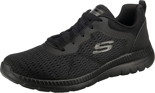 Skechers Bountiful Quick Path Ladies Lightweight Lace Up Trainers With Memory Foam Black