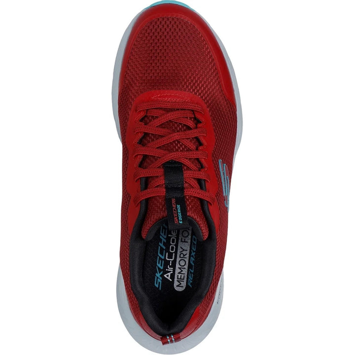 Skechers Edgeride Rekze Mens Relaxed Fit Bungee Elasticated Lace Lightweight Machine Washable Trainers Burgundy