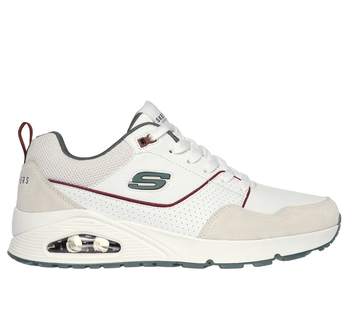 Skechers Street Uno Retro One Mens Lace Up Jogger Trainers With Air Cooled Memory Foam White Combination
