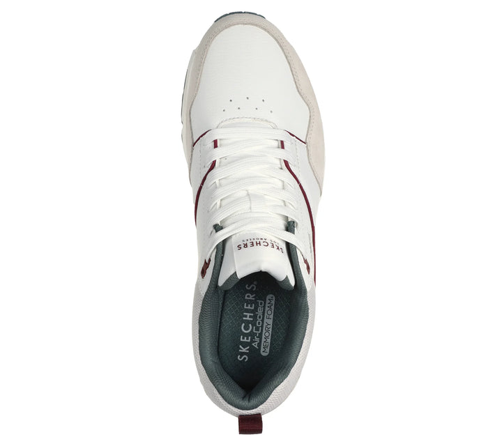 Skechers Street Uno Retro One Mens Lace Up Jogger Trainers With Air Cooled Memory Foam White Combination
