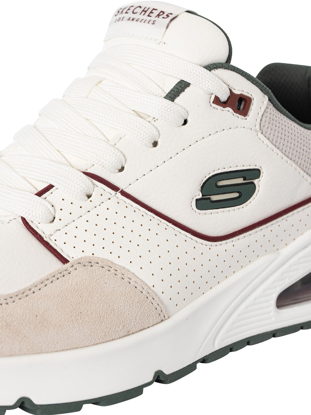 Skechers Street Uno Retro One Mens Lace Up Jogger Trainers With Air Cooled Memory Foam White Combination
