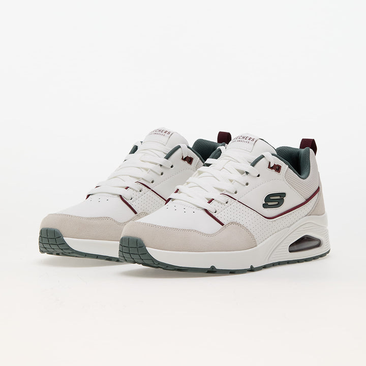 Skechers Street Uno Retro One Mens Lace Up Jogger Trainers With Air Cooled Memory Foam White Combination
