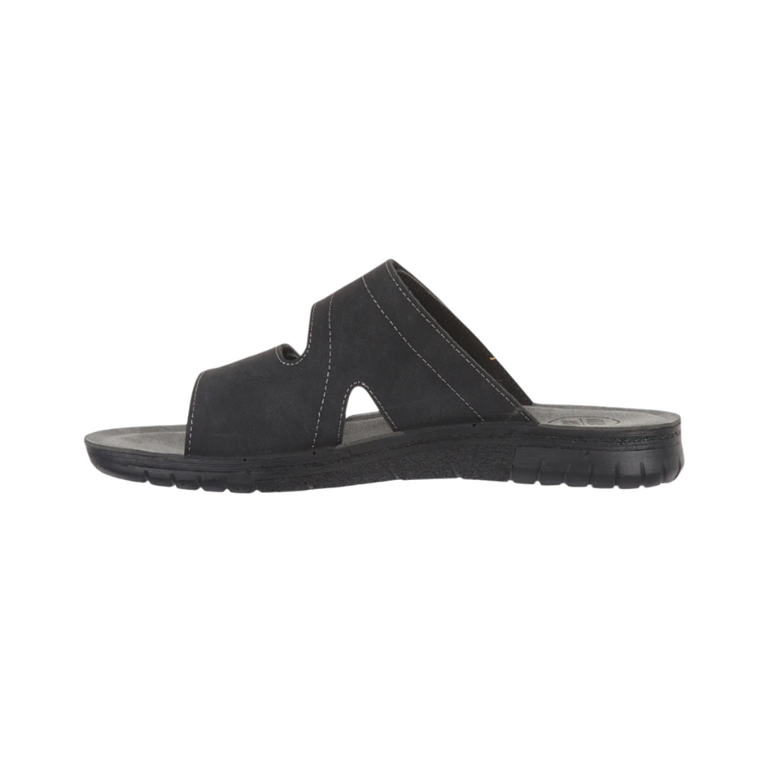 Urban Jacks Rockie Men's Black Lightweight Touch Fasten Double Strap Summer Mule Sandals