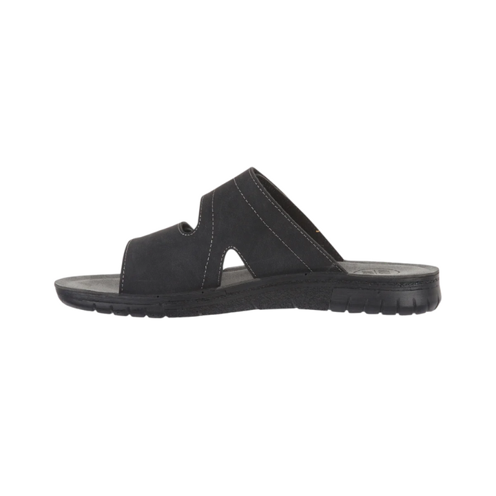 Urban Jacks Rockie Men's Black Lightweight Touch Fasten Double Strap Summer Mule Sandals