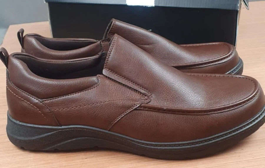 Charles Southwell Shane Men's Wide Fit Brown Slip-On Loafers Comfort Fit Shoes