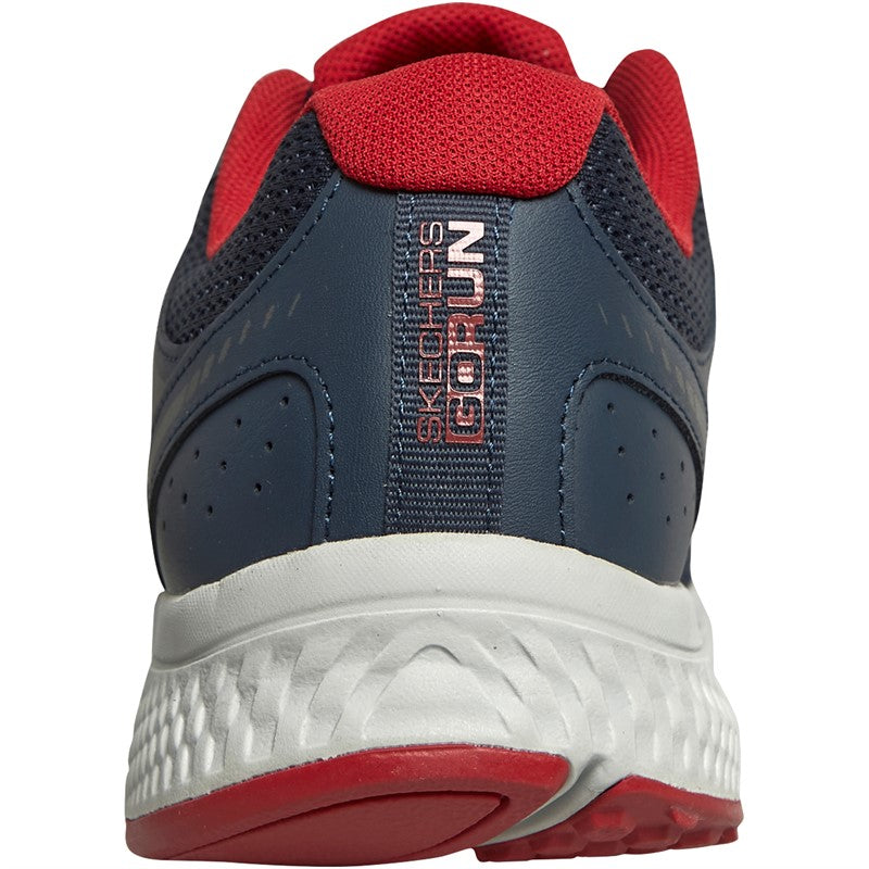 Skechers Go Run Consistent Specie Mens Navy/Red Ortholite Running Trainers With Air Cooled Goga Mat Insoles