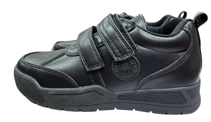 Little Green Feet Spider Boys Recycled Vegan Black Double Touch Fasten Recycled Vegan School Shoes
