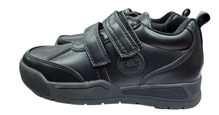 Little Green Feet Spider Boys Recycled Vegan Black Double Touch Fasten Recycled Vegan School Shoes