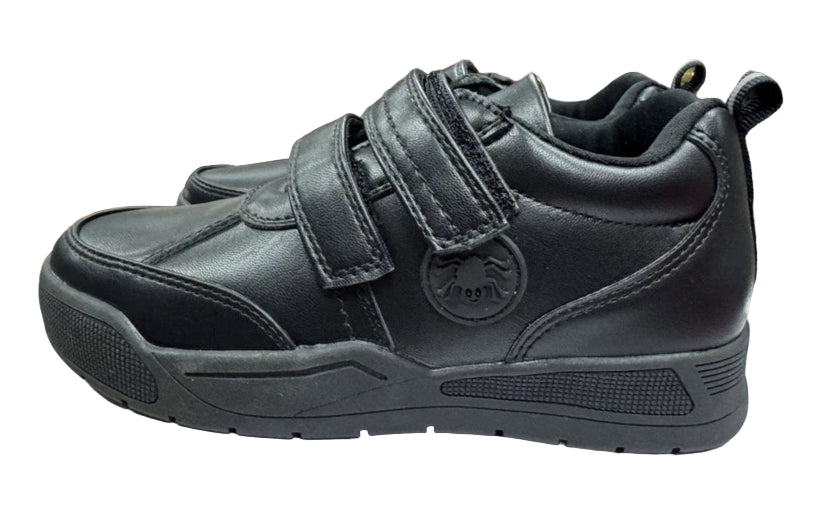 Little Green Feet Spider Boys Recycled Vegan Black Double Touch Fasten Recycled Vegan School Shoes