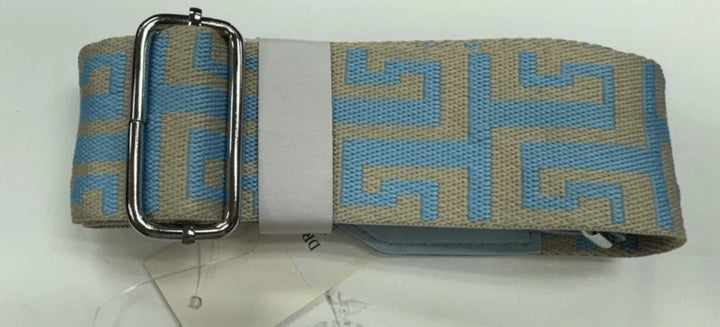 Replacement Fabric Adjustable Bag Strap Geometric L S Logo Blue/Beige