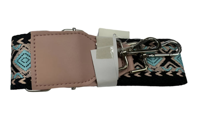 Replacement Fabric Adjustable Bag Strap Black/Pink/Blue Combination