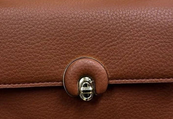 Ladies Cute Grab Handle Faux Leather Handbag With Detachable Strap Tan