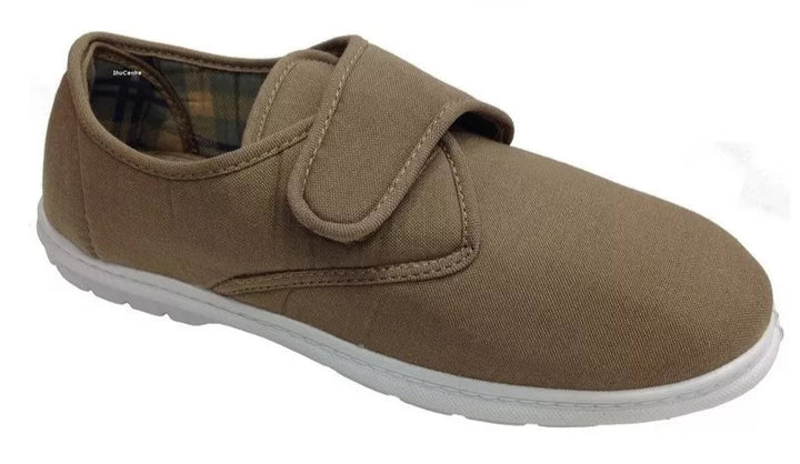 Scimitar M251 Mens Taupe Canvas Single Touch Fasten Lightweight Casual Shoes