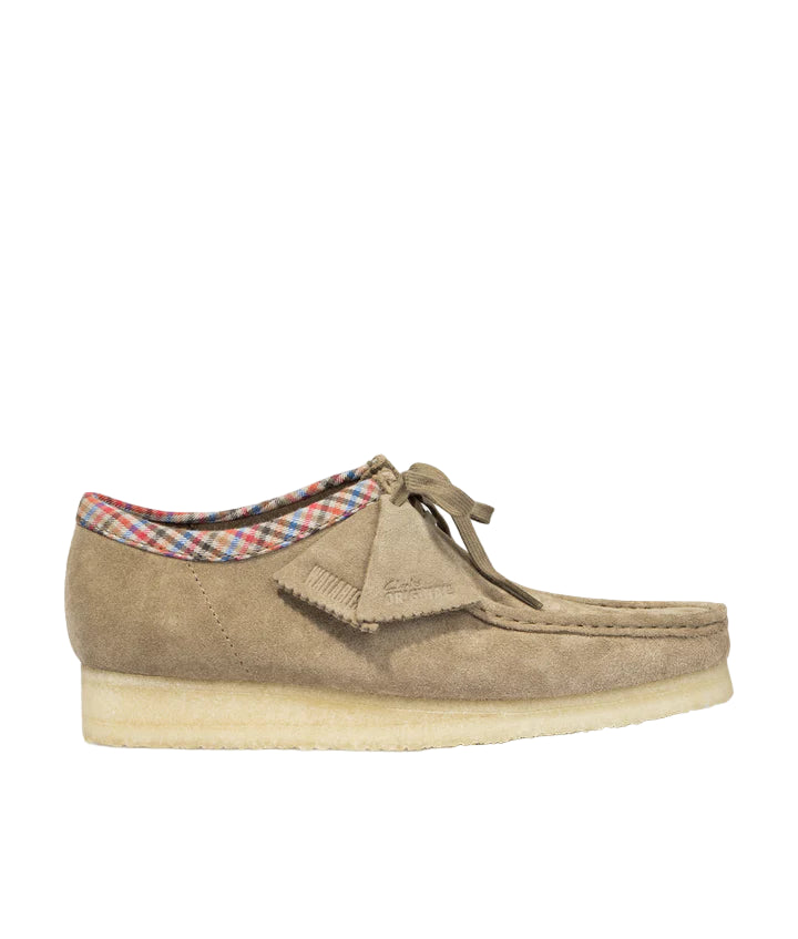 Clarks Originals Mens Taupe Combi Suede Wallabee Lace Up Crepe Soles