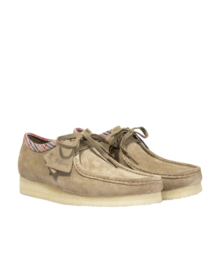 Clarks Originals Mens Taupe Combi Suede Wallabee Lace Up Crepe Soles