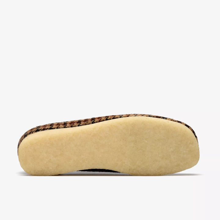 Clarks Originals Limited Edition Mens Brown Check Combination Harris Tweed Wallabee Lace Up Crepe Soles Leather Fobs