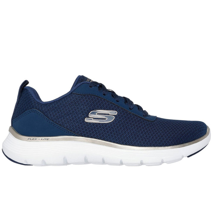 Skechers Flex Appeal 5.0 UPTAKE Womens Mesh VEGAN Trainers Navy/Gold