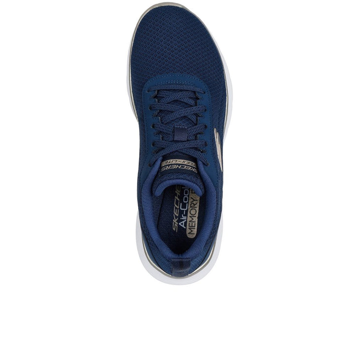 Skechers Flex Appeal 5.0 UPTAKE Womens Mesh VEGAN Trainers Navy/Gold