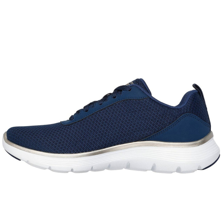 Skechers Flex Appeal 5.0 UPTAKE Womens Mesh VEGAN Trainers Navy/Gold