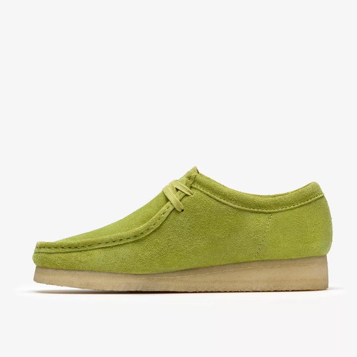 Clarks Originals Mens Lime Green Suede Wallabee Lace Up Shoes Crepe Soles