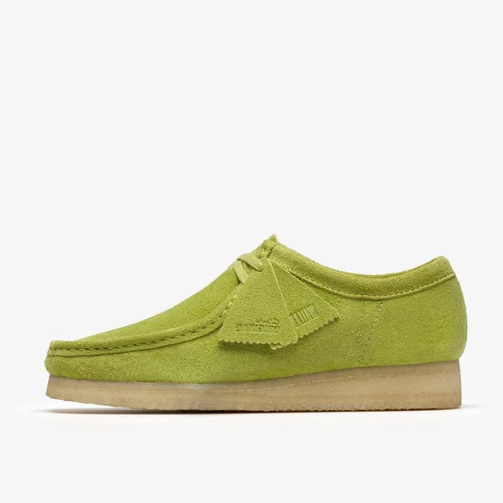 Clarks Originals Mens Lime Green Suede Wallabee Lace Up Shoes Crepe Soles