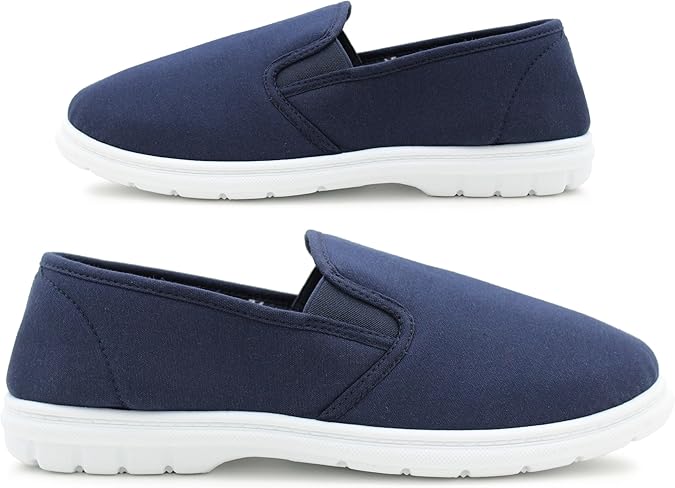Dr Keller Yacht Mens Navy Canvas Elasticated Slip On Lightweight Casual Shoes