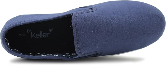 Dr Keller Yacht Mens Navy Canvas Elasticated Slip On Lightweight Casual Shoes
