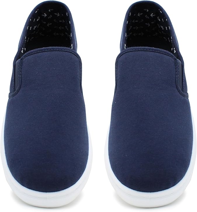 Dr Keller Yacht Mens Navy Canvas Elasticated Slip On Lightweight Casual Shoes