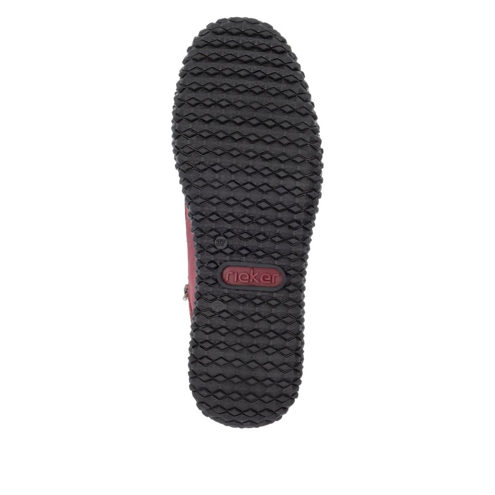 Rieker Tex Z4263 Ladies Water Resistant Fleece Lined Double Zip/Lace Up Boots Red