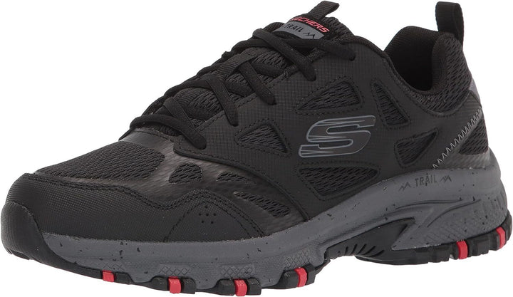 Skechers Mens Wide Fit Hillcrest Black/Charcoal Cushioned Insole Hiking Trainers