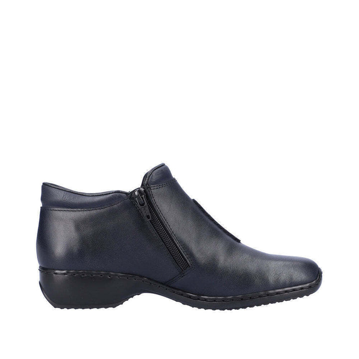 Rieker L3882 Antistress Ladies Lightweight Navy Leather Twin Zip Ankle Boots