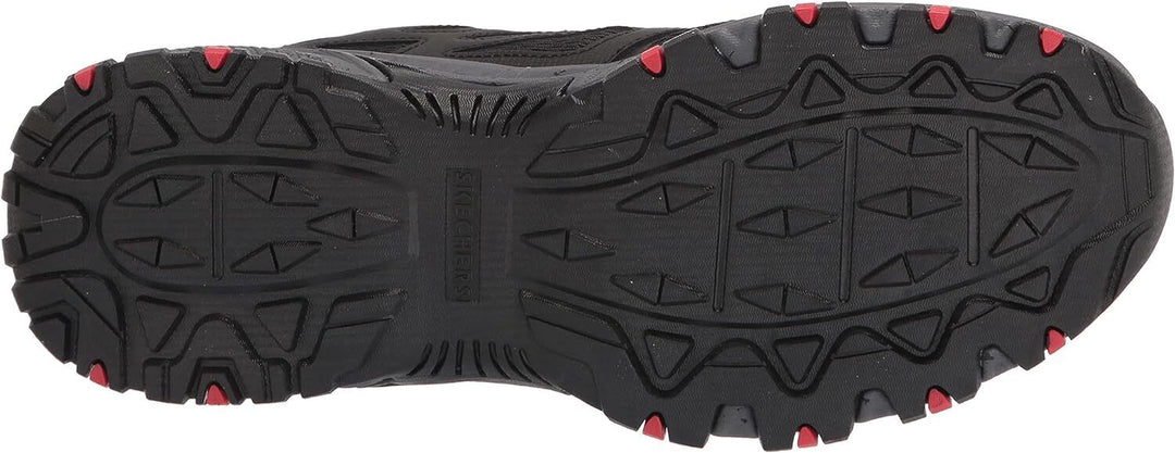 Skechers Mens Wide Fit Hillcrest Black/Charcoal Cushioned Insole Hiking Trainers
