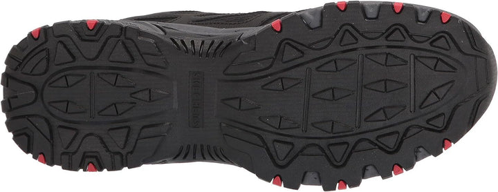 Skechers Mens Wide Fit Hillcrest Black/Charcoal Cushioned Insole Hiking Trainers