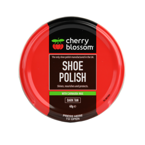 CHERRY BLOSSOM PREMIUM DARK TAN SMOOTH LEATHER SHOE POLISH SHINES PROTECTS