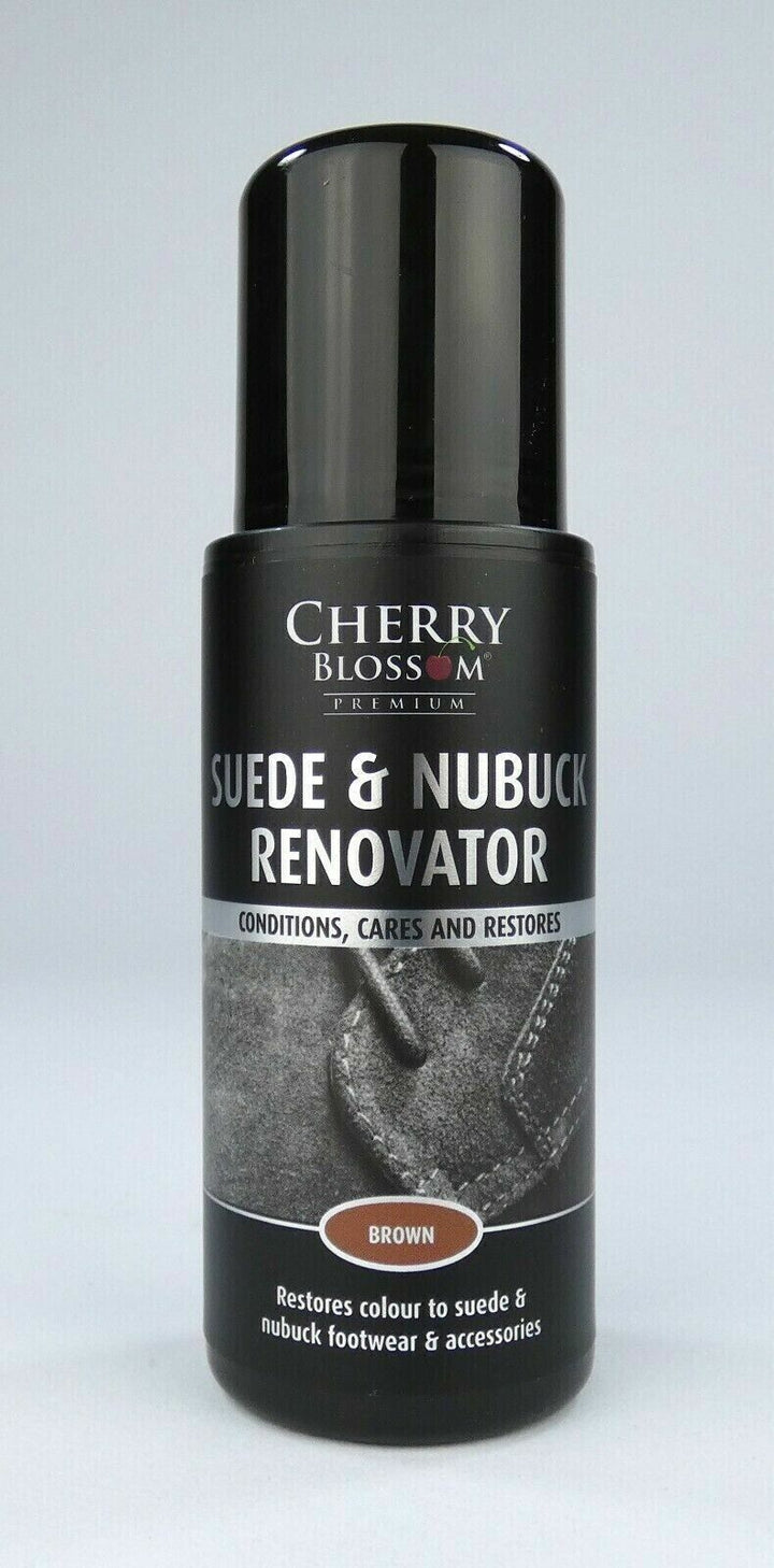 Cherry Blossom Premium Suede & Nubuck Shoe Renovator Brown 100ML Sponge Bottle