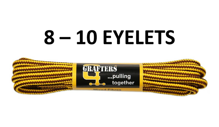 1 Pair of 140cm Yellow Brown Quality Strong Shoe Laces For 8 - 10 Eyelets Boots