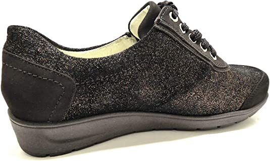 Waldlaufer 812014 Mimi Brown Nubuck Leather WIDE FIT Flat Lace Up Shoes With Zip