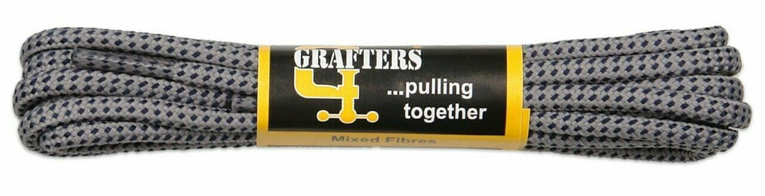 2 PAIRS OF GRAFTERS 140CM GREY STRONG ROUND HIKING WORK BOOT SHOE LACES