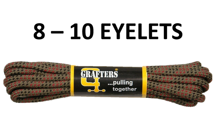 1 Pair of 140cm Khaki/Black/Burg Quality Shoe Laces For 8-10 Eyelets Work Boots