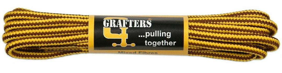 1 Pair of 140cm Yellow Brown Quality Strong Shoe Laces For 8 - 10 Eyelets Boots