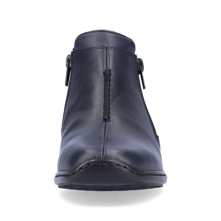 Rieker L3882 Antistress Ladies Lightweight Navy Leather Twin Zip Ankle Boots
